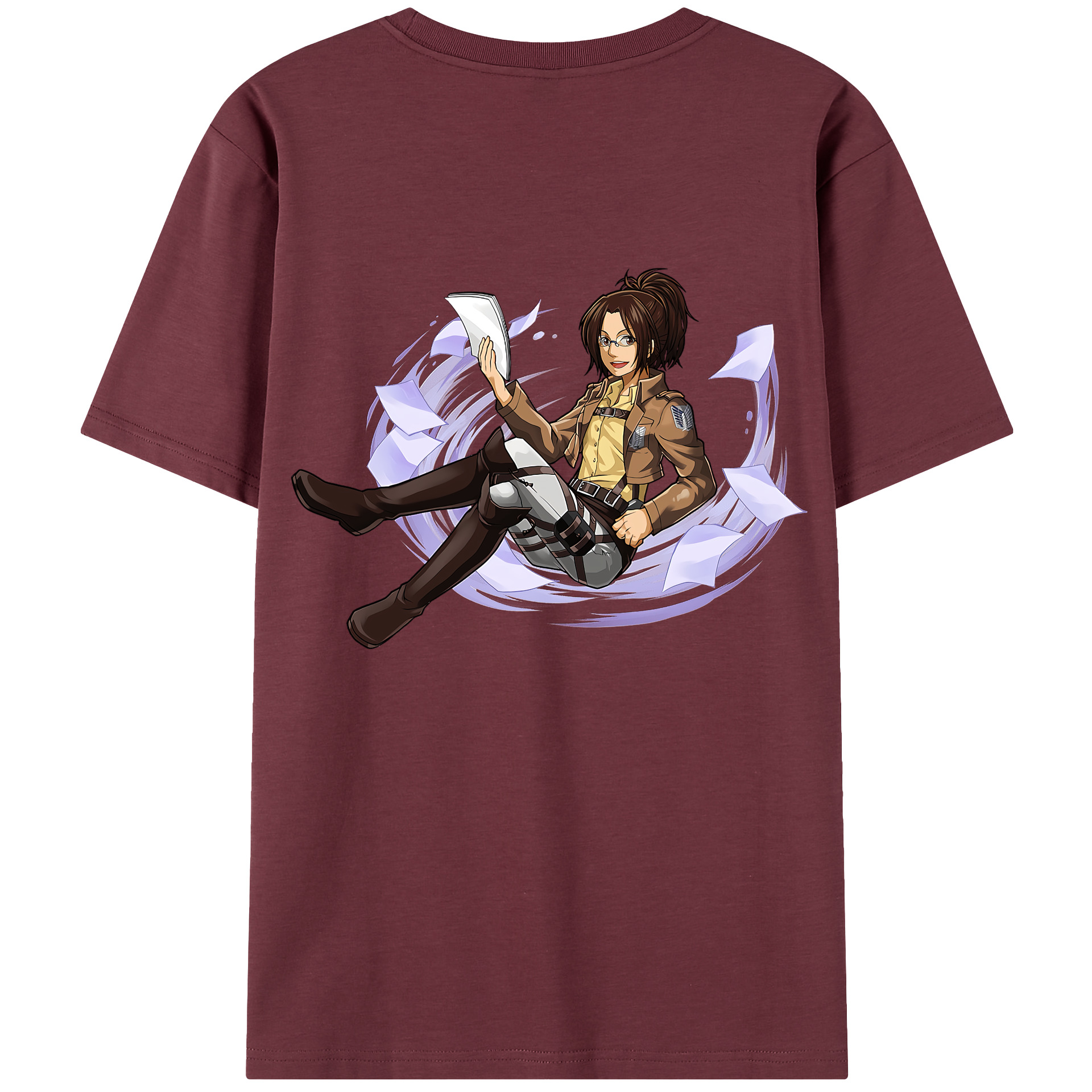 （画像用） 進撃の巨人 ハンジ·ゾエ Attack on Titan Hanji Zoe 綿100％半袖Tシャツ（背面プリント）